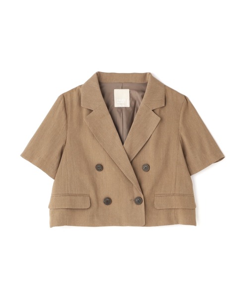 FREE'S MART（フリーズマート）の「【Sシリーズ対応】綿麻半袖ショート丈ジャケット（テーラードジャケット・レディース・ブルー/ブラウン/ベージュ・MEDIUM/SMALL）」の17枚目の写真