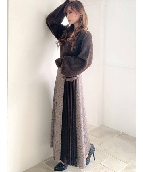 RESEXXY（リゼクシー）の「ダブルバックルレイヤードスカート（スカート・レディース・ブラック/ブラウン・FREE）」の6枚目の写真