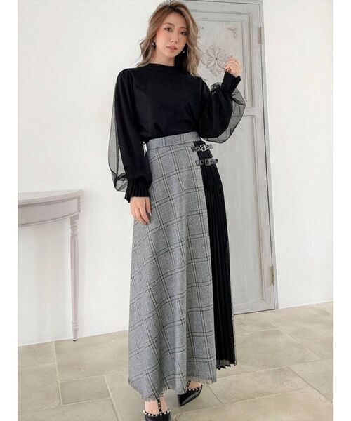 RESEXXY（リゼクシー）の「ダブルバックルレイヤードスカート（スカート・レディース・ブラック/ブラウン・FREE）」の7枚目の写真