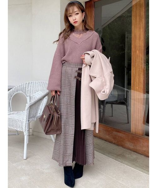 RESEXXY（リゼクシー）の「ダブルバックルレイヤードスカート（スカート・レディース・ブラック/ブラウン・FREE）」の13枚目の写真