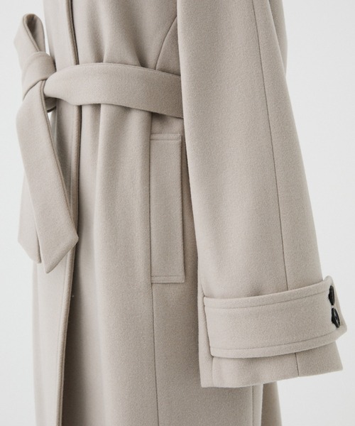 PUBLIC TOKYO（パブリックトウキョウ）の「カシミアシルクスタンドカラーコート（ノーカラーコート・レディース・バーガンディー/ベージュ/ダークグレー・FREE）」の14枚目の写真