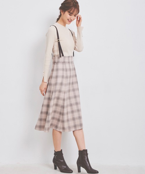 LAISSE PASSE（レッセパッセ）の「サスペンダー付きチェックフレアー