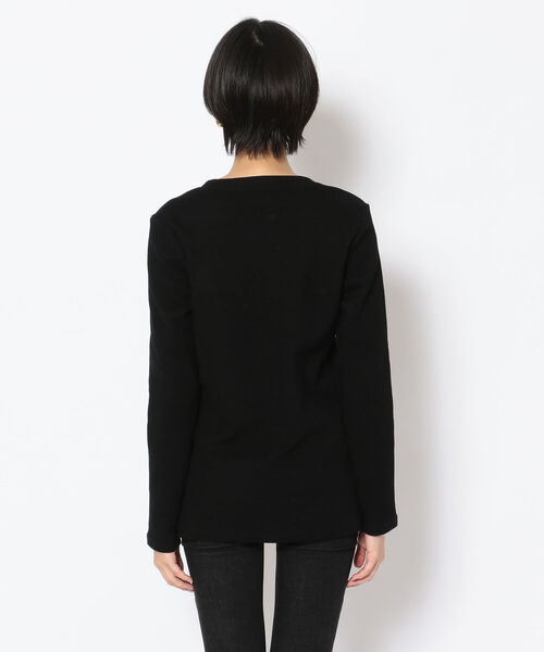 AVIREX（アヴィレックス）の「カモコンビ ポケットティーシャツ/ L-L/S CAMO COMBI POCKET T-SHIRT（Tシャツ/カットソー・レディース・ブラック/オレンジ/オフホワイト・MEDIUM/LARGE/SMALL）」の5枚目の写真