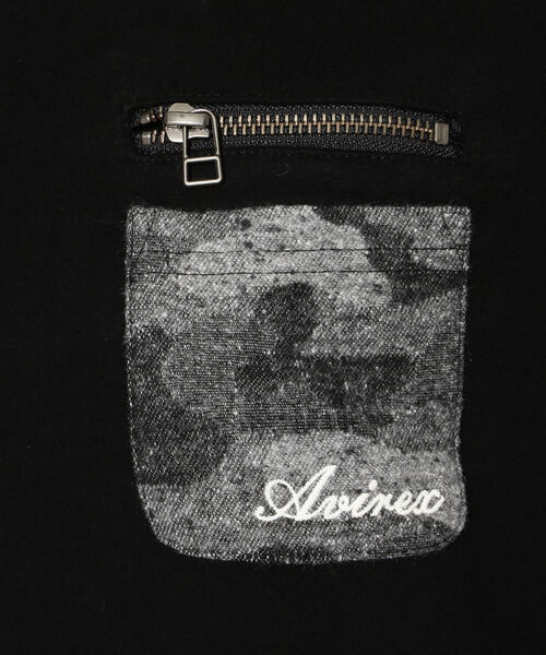 AVIREX（アヴィレックス）の「カモコンビ ポケットティーシャツ/ L-L/S CAMO COMBI POCKET T-SHIRT（Tシャツ/カットソー・レディース・ブラック/オレンジ/オフホワイト・MEDIUM/LARGE/SMALL）」の9枚目の写真