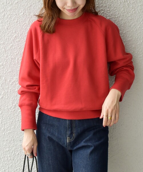 SHIPS any(シップス エニィ)の「SHIPS any:〈抗菌防臭〉USAコットン 裏起毛 コンパクト プルオーバー(Tシャツ/カットソー・レディース・ブラック/レッド/オフホワイト・ONE SIZE)」の3枚目の写真