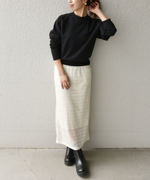 SHIPS any(シップス エニィ)の「SHIPS any:〈抗菌防臭〉USAコットン 裏起毛 コンパクト プルオーバー(Tシャツ/カットソー・レディース・ブラック/レッド/オフホワイト・ONE SIZE)」の21枚目の写真