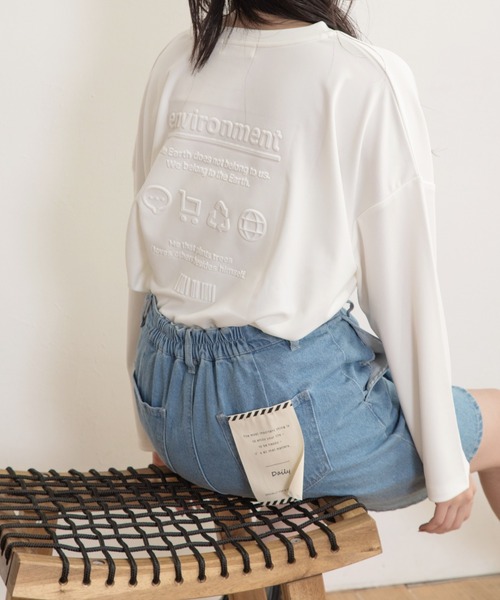 Mysa&Liina(ミーサリーナ)の「立体ロゴロンTシャツ(Tシャツ/カットソー・レディース・ブラック/オフホワイト/ダークオレンジ・M)」の19枚目の写真