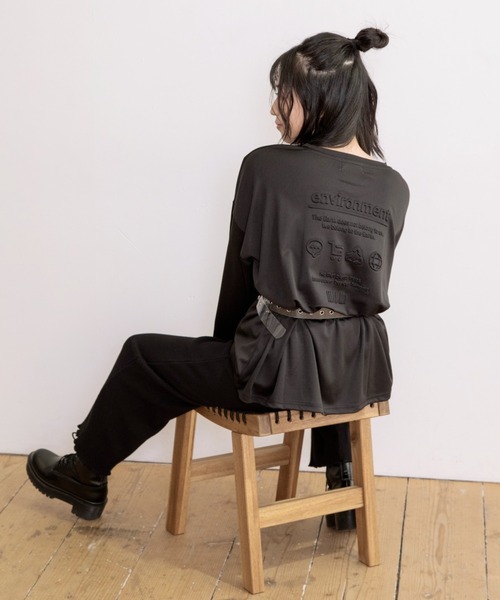 Mysa&Liina(ミーサリーナ)の「立体ロゴロンTシャツ(Tシャツ/カットソー・レディース・ブラック/オフホワイト/ダークオレンジ・M)」の15枚目の写真