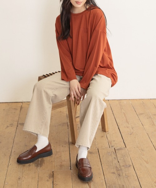 Mysa&Liina(ミーサリーナ)の「立体ロゴロンTシャツ(Tシャツ/カットソー・レディース・ブラック/オフホワイト/ダークオレンジ・M)」の18枚目の写真