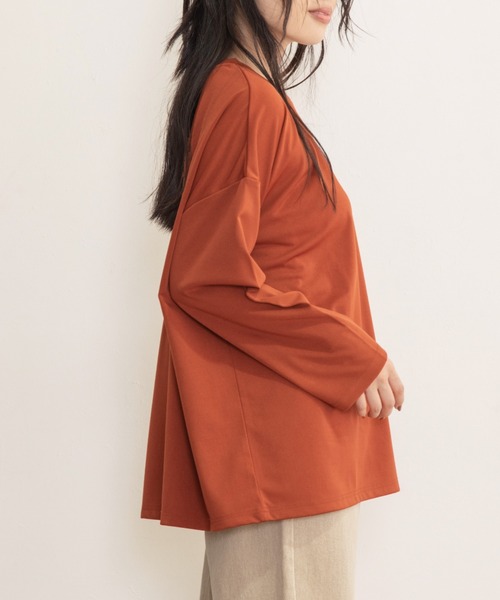 Mysa&Liina(ミーサリーナ)の「立体ロゴロンTシャツ(Tシャツ/カットソー・レディース・ブラック/オフホワイト/ダークオレンジ・M)」の6枚目の写真