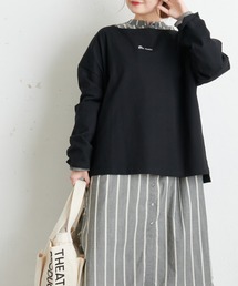 PUAL CE CIN | 【Du noir】防油加工ロゴ刺繍プルオーバー(Tシャツ/カットソー)