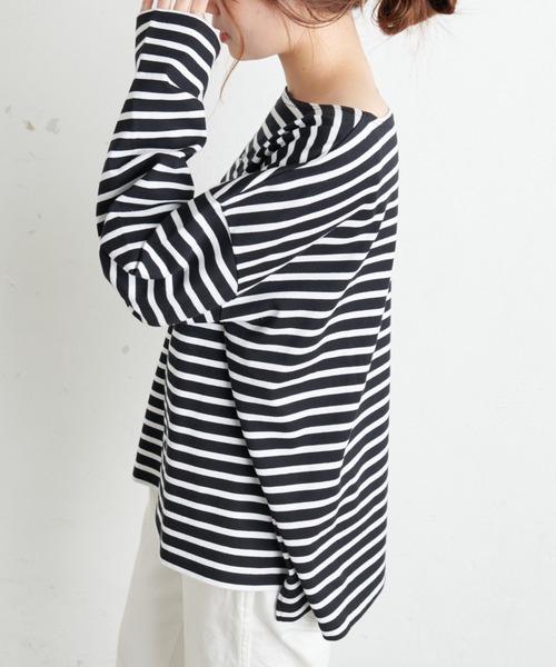 PUAL CE CIN（ピュアルセシン）の「【Du noir】防油加工ロゴ刺繍プルオーバー（Tシャツ/カットソー・レディース・ブラック/グレー/その他1/その他2・FREE）」の14枚目の写真