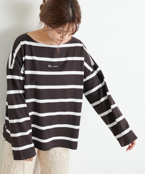 PUAL CE CIN（ピュアルセシン）の「【Du noir】防油加工ロゴ刺繍プルオーバー（Tシャツ/カットソー・レディース・ブラック/グレー/その他1/その他2・FREE）」の20枚目の写真