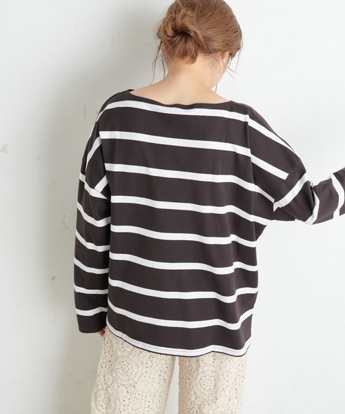 PUAL CE CIN（ピュアルセシン）の「【Du noir】防油加工ロゴ刺繍プルオーバー（Tシャツ/カットソー・レディース・ブラック/グレー/その他1/その他2・FREE）」の9枚目の写真