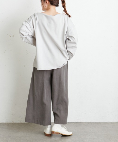 PUAL CE CIN（ピュアルセシン）の「【Du noir】防油加工ロゴ刺繍プルオーバー（Tシャツ/カットソー・レディース・ブラック/グレー/その他1/その他2・FREE）」の15枚目の写真