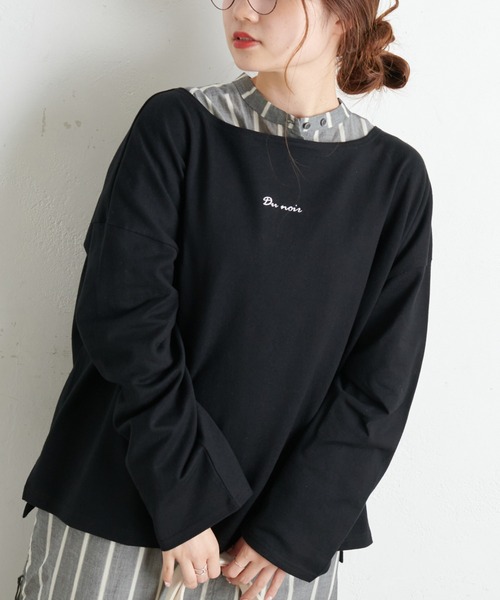 PUAL CE CIN（ピュアルセシン）の「【Du noir】防油加工ロゴ刺繍プルオーバー（Tシャツ/カットソー・レディース・ブラック/グレー/その他1/その他2・FREE）」の21枚目の写真