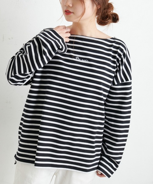 PUAL CE CIN（ピュアルセシン）の「【Du noir】防油加工ロゴ刺繍プルオーバー（Tシャツ/カットソー・レディース・ブラック/グレー/その他1/その他2・FREE）」の17枚目の写真