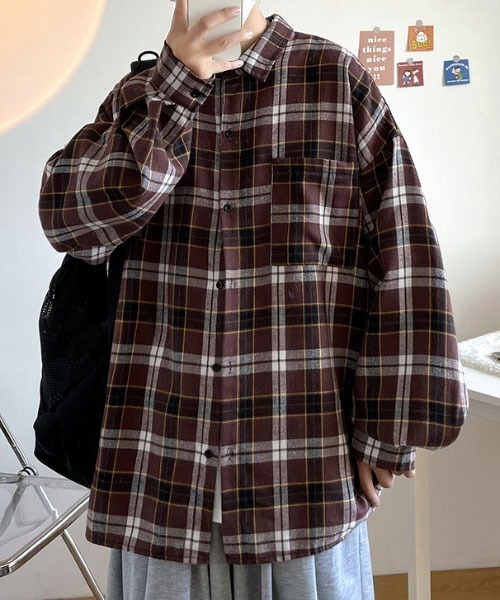 MGV（エムジーヴィー）の「胸ポケットチェックオーバーサイズシャツ（シャツ/ブラウス・メンズ・パープル/ブラウン/グリーン・MEDIUM/LARGE/X-LARGE）」の18枚目の写真