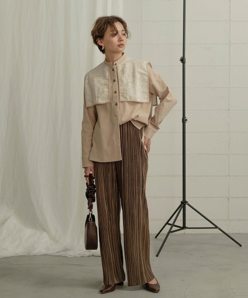 Bab（バブ）の「【WEB限定】ビックカラーデザインブラウス（シャツ/ブラウス・レディース・ベージュ/グレー/モカ・M）」の18枚目の写真