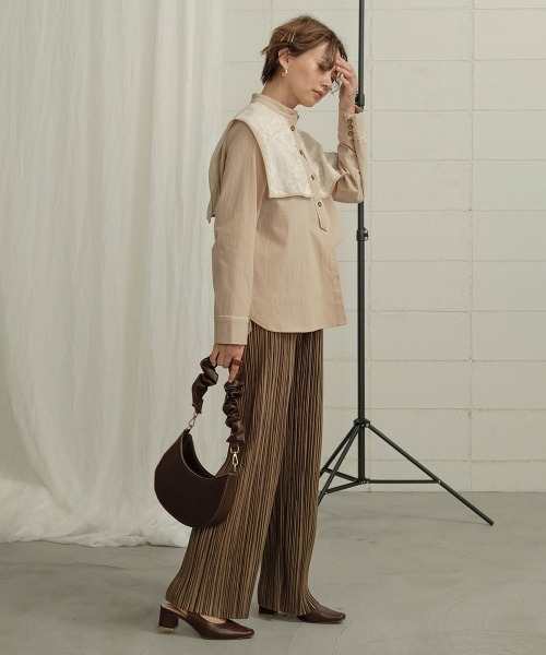 Bab（バブ）の「【WEB限定】ビックカラーデザインブラウス（シャツ/ブラウス・レディース・ベージュ/グレー/モカ・M）」の22枚目の写真