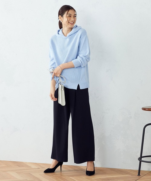 COMME CA ISM（コムサイズム）の「【WEB/一部店舗限定カラー：グレー、サックス】 ニットパーカ（ニット/セーター・レディース・オレンジ/チャコール/ラベンダー/ベージュ/グレー/サックスブルー・LARGE/MEDIUM）」の11枚目の写真