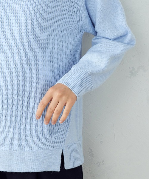 COMME CA ISM（コムサイズム）の「【WEB/一部店舗限定カラー：グレー、サックス】 ニットパーカ（ニット/セーター・レディース・オレンジ/チャコール/ラベンダー/ベージュ/グレー/サックスブルー・LARGE/MEDIUM）」の9枚目の写真