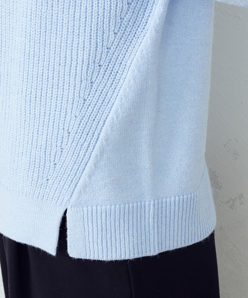 COMME CA ISM（コムサイズム）の「【WEB/一部店舗限定カラー：グレー、サックス】 ニットパーカ（ニット/セーター・レディース・オレンジ/チャコール/ラベンダー/ベージュ/グレー/サックスブルー・LARGE/MEDIUM）」の12枚目の写真