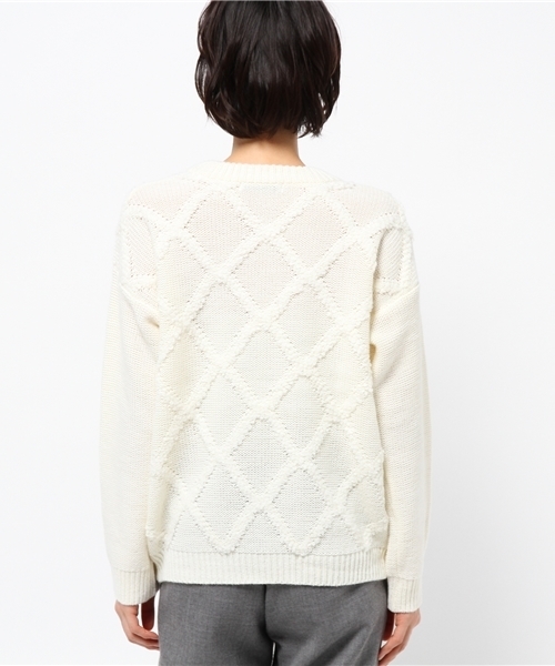 OUTLET（アウトレット）の「【CAPRICIEUX LE'MAGE】アーガイル風プルオーバー（ニット/セーター・レディース・グレー/レッド/ホワイト・FREE）」の7枚目の写真