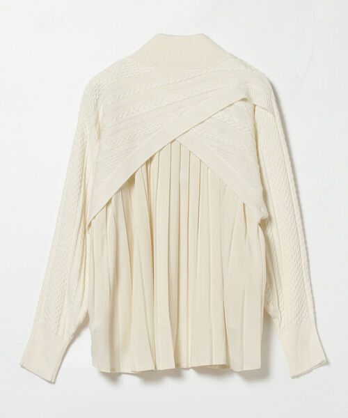 Ray BEAMS(レイビームス)の「Ray BEAMS / ケーブル バック プリーツ ハイネック ニット(ニット/セーター・レディース・オフホワイト/ブラック/ベージュ・ONE SIZE)」の22枚目の写真