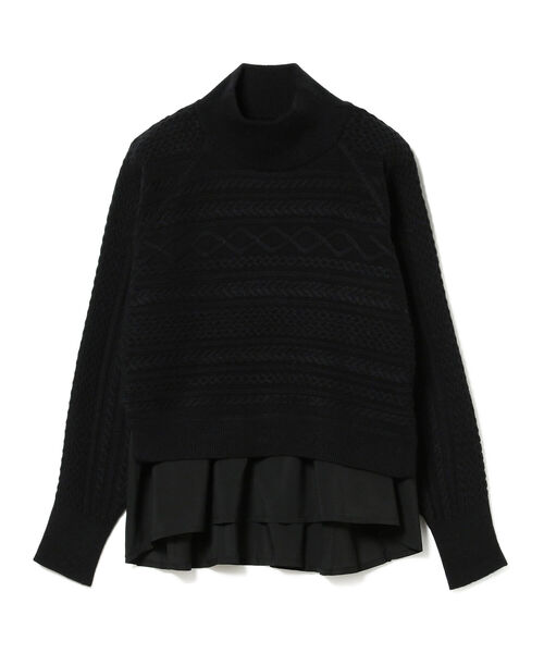 Ray BEAMS(レイビームス)の「Ray BEAMS / ケーブル バック プリーツ ハイネック ニット(ニット/セーター・レディース・オフホワイト/ブラック/ベージュ・ONE SIZE)」の21枚目の写真