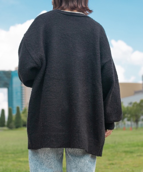 PairPair（ペアペア）の「モヘアライクカラーカーディガン（ユニセックス）（カーディガン/ボレロ・レディース・ブラック/ブラウン/カーキ/マスタード/グレイッシュブルー・FREE）」の6枚目の写真