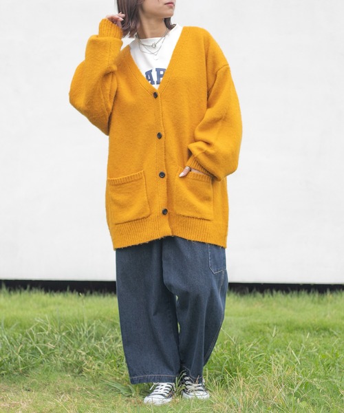 PairPair（ペアペア）の「モヘアライクカラーカーディガン（ユニセックス）（カーディガン/ボレロ・レディース・ブラック/ブラウン/カーキ/マスタード/グレイッシュブルー・FREE）」の20枚目の写真