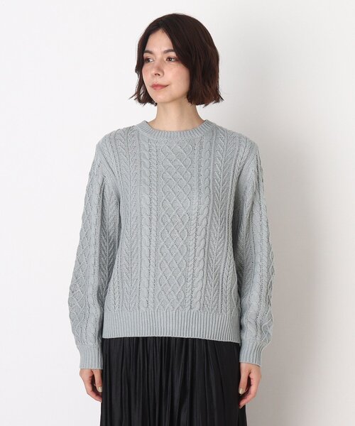 DRESKIP（ドレスキップ）の「◆バックリボンケ－ブルニット（ニット/セーター・レディース・オフホワイト/ライトベージュ/グリーン系/パープル系・02/03/04）」の6枚目の写真