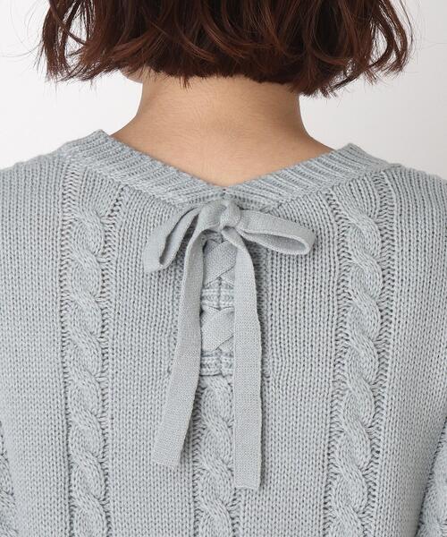 DRESKIP（ドレスキップ）の「◆バックリボンケ－ブルニット（ニット/セーター・レディース・オフホワイト/ライトベージュ/グリーン系/パープル系・02/03/04）」の14枚目の写真