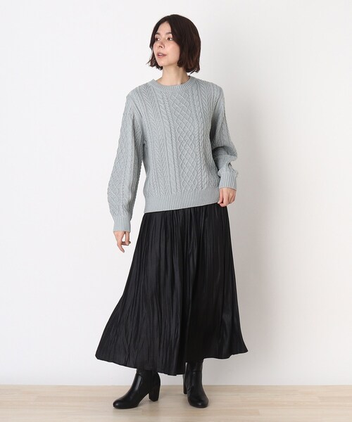 DRESKIP（ドレスキップ）の「◆バックリボンケ－ブルニット（ニット/セーター・レディース・オフホワイト/ライトベージュ/グリーン系/パープル系・02/03/04）」の12枚目の写真