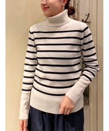 BEARDSLEY | ボーダーハイネックニット(ニット/セーター)