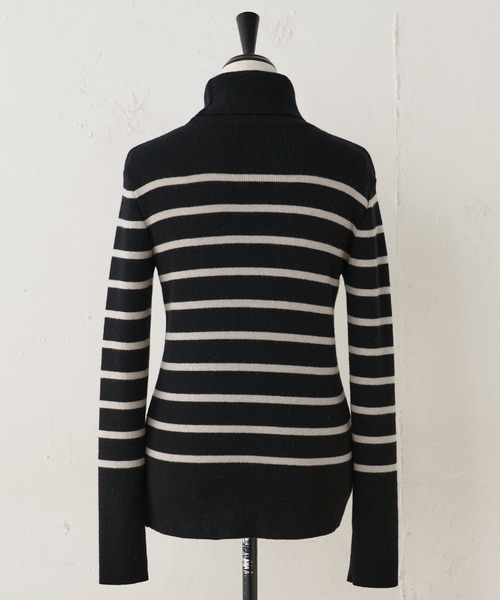 BEARDSLEY（ビアズリー）の「ボーダーハイネックニット（ニット/セーター・レディース・ブラック/ホワイト・FREE）」の15枚目の写真