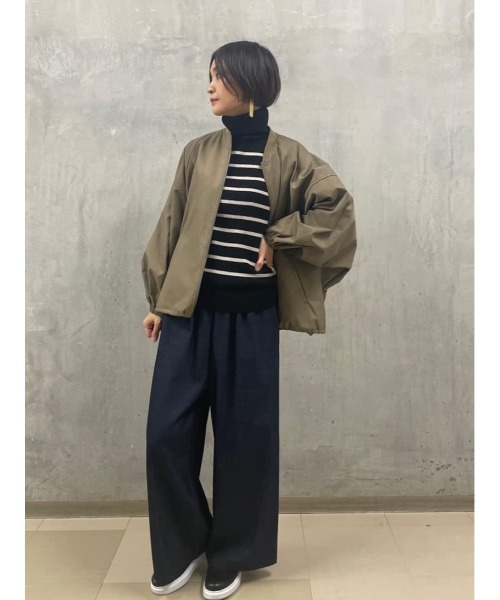 BEARDSLEY（ビアズリー）の「ボーダーハイネックニット（ニット/セーター・レディース・ブラック/ホワイト・FREE）」の10枚目の写真