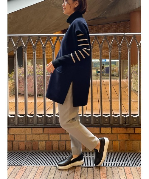 BEARDSLEY（ビアズリー）の「ボーダーハイネックニット（ニット/セーター・レディース・ブラック/ホワイト・FREE）」の7枚目の写真