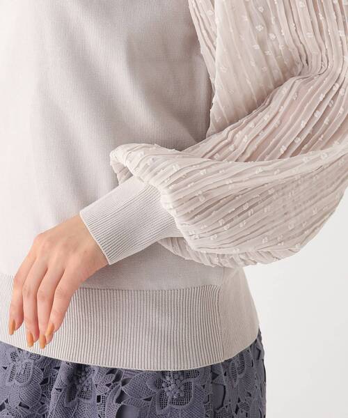 AG by aquagirl(エージーバイアクアガール)の「◆袖ドットシフォンプリーツニットプルオーバー【WEB限定サイズ】(ニット/セーター・レディース・ブルー/ライトグレー/オフホワイト/ブラック・36/38/40)」の13枚目の写真