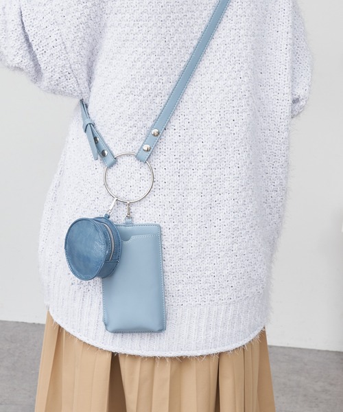 BONbazaar（ボンバザール）の「《おススメ》リングショルダーバッグ（ショルダーバッグ・レディース・ブラック/モカ/サックスブルー/オレンジ/アイボリー/グレイッシュベージュ・FREE）」の5枚目の写真