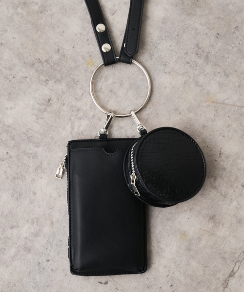 BONbazaar（ボンバザール）の「《おススメ》リングショルダーバッグ（ショルダーバッグ・レディース・ブラック/モカ/サックスブルー/オレンジ/アイボリー/グレイッシュベージュ・FREE）」の7枚目の写真