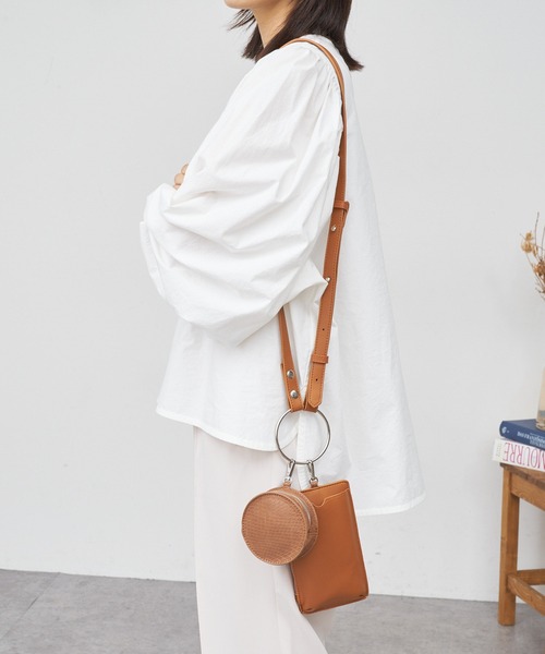 BONbazaar（ボンバザール）の「《おススメ》リングショルダーバッグ（ショルダーバッグ・レディース・ブラック/モカ/サックスブルー/オレンジ/アイボリー/グレイッシュベージュ・FREE）」の16枚目の写真