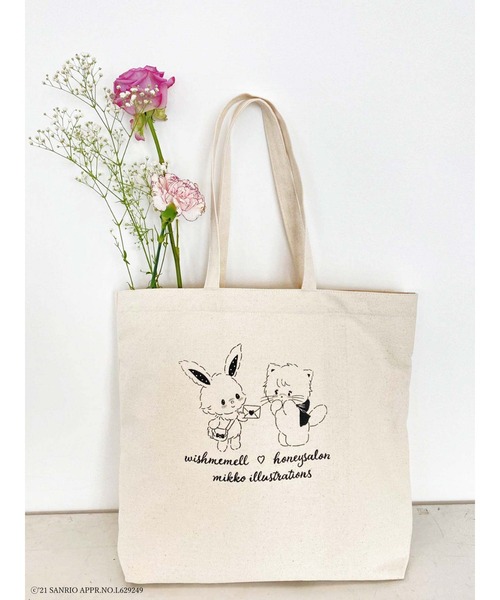 Honey Salon(ハニーサロン)の「【予備生産分】ウィッシュミーメル×HS×mikko キャンバストート(トートバッグ・レディース・ナチュラル・FREE)」の7枚目の写真