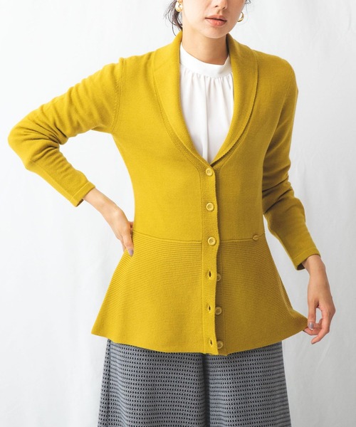 NARACAMICIE（ナラカミーチェ）の「ペプラムカーディガン（カーディガン/ボレロ・レディース・ブラック/イエロー/ブルー・LARGE/MEDIUM）」の11枚目の写真