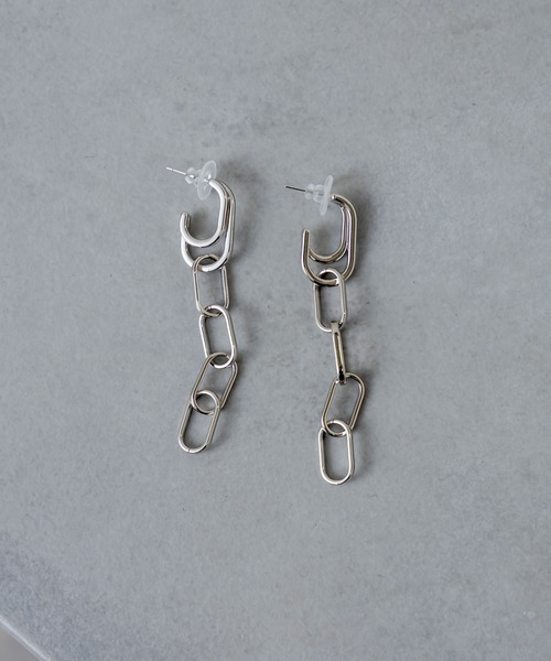 RASVOA（ラスボア）の「ラウンドチェーンピアス（ピアス（両耳用）・レディース・シルバー・FREE）」の3枚目の写真