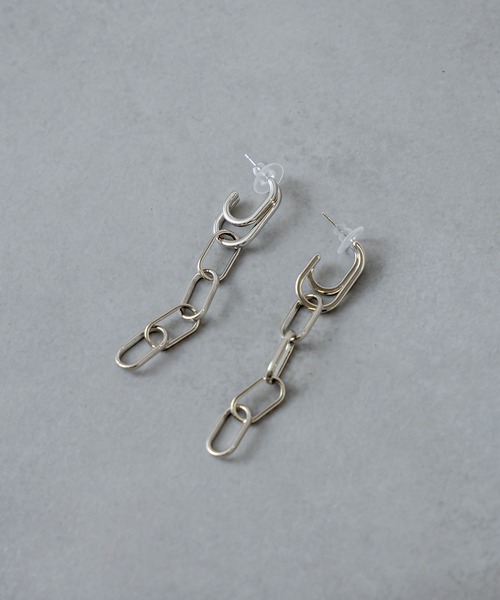 RASVOA（ラスボア）の「ラウンドチェーンピアス（ピアス（両耳用）・レディース・シルバー・FREE）」の4枚目の写真