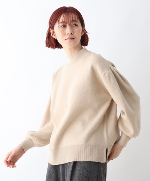 DRESKIP（ドレスキップ）の「◆お袖タックジャカードニット（ニット/セーター・レディース・ブラック/ライトグリーン/ピンク系/ライトベージュ・04/03/02）」の3枚目の写真