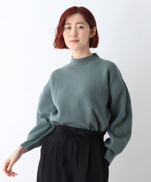 DRESKIP（ドレスキップ）の「◆お袖タックジャカードニット（ニット/セーター・レディース・ブラック/ライトグリーン/ピンク系/ライトベージュ・04/03/02）」の4枚目の写真