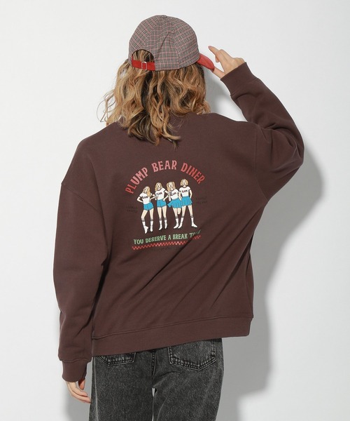 PBLIM(ページボーイリム)の「【PAGEBOYLIM】センダハナコラボリムガール(スウェット・レディース・ブラウン/オフホワイト・MEDIUM/LARGE)」の2枚目の写真